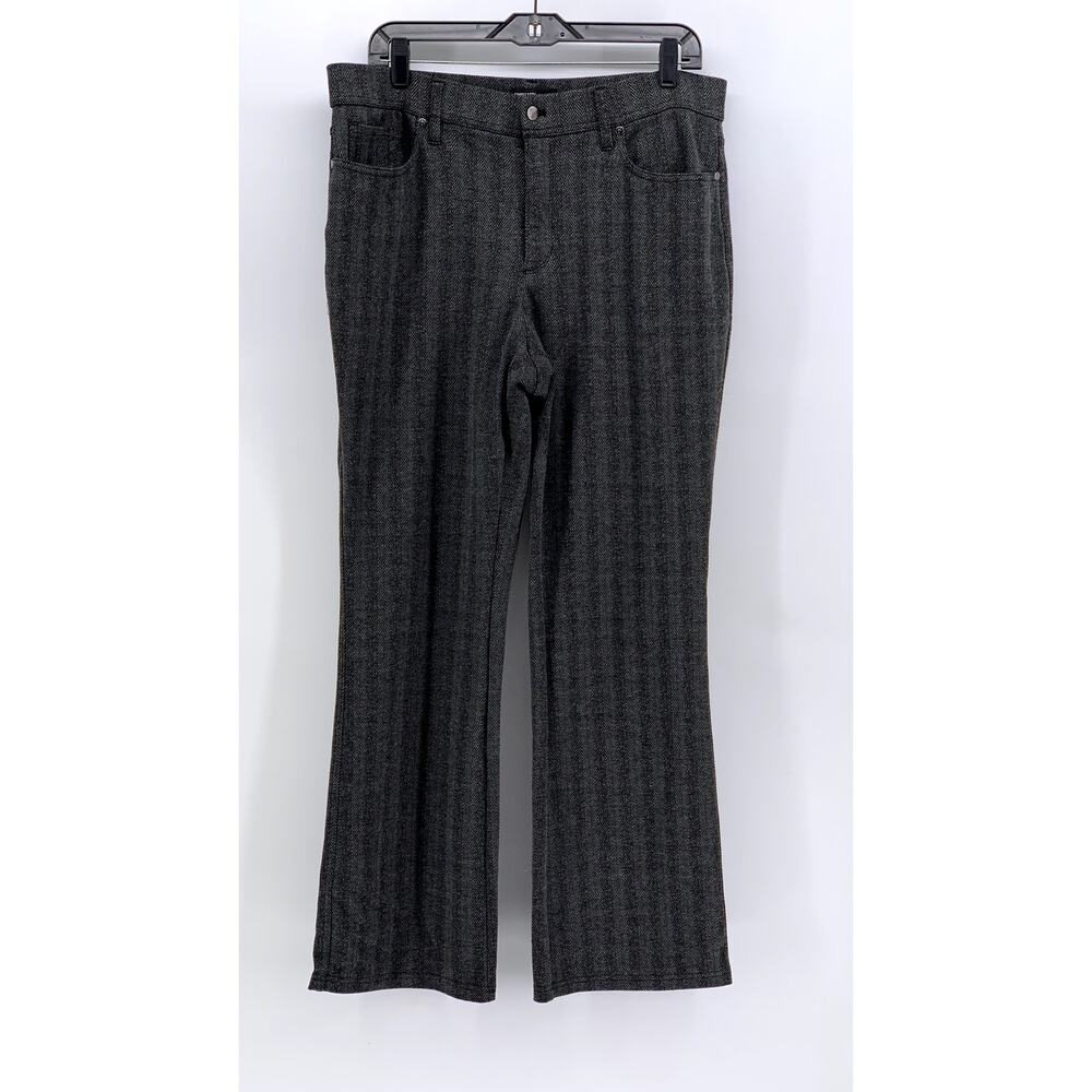 SIMPLY VERA VERA WANG Women's Gray Herringbone Straight Leg Pants SZ L